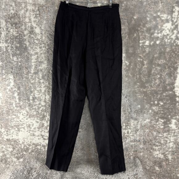 NEW Talbots Size 10 Irish Linen Flat Front Straight Leg Pants Black Zip NWT - Picture 1 of 10
